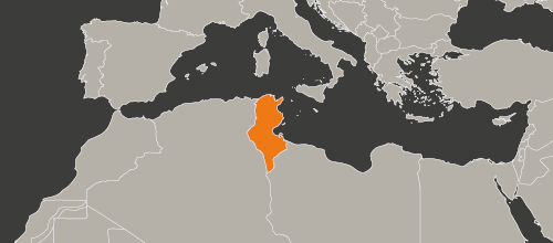 mapa kraju Tunezja
