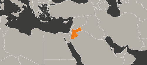 mapa kraju Jordania