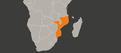 mapa kraju Mozambik