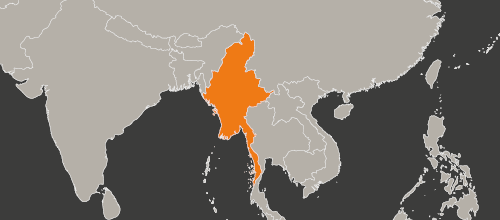 mapa kraju Mjanma