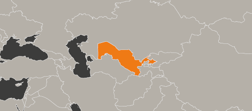 mapa kraju Uzbekistan