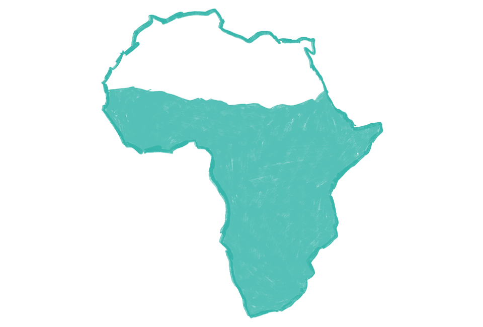 Mapa konturowa kontynentu afrykańskiego