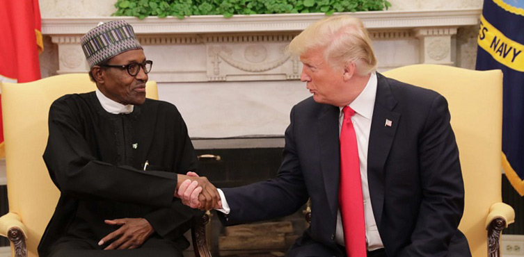 Zdjęcie: Prezydent Buhari z prezydentem USA Trumpem (fot .: Prezydent Nigerii)